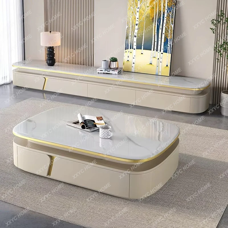 XXWhite Luxury Tv Cabinet Living Room Hiding Handles Modern Tv Cabinet Luxury Entertainment Mobili Per La Casa House