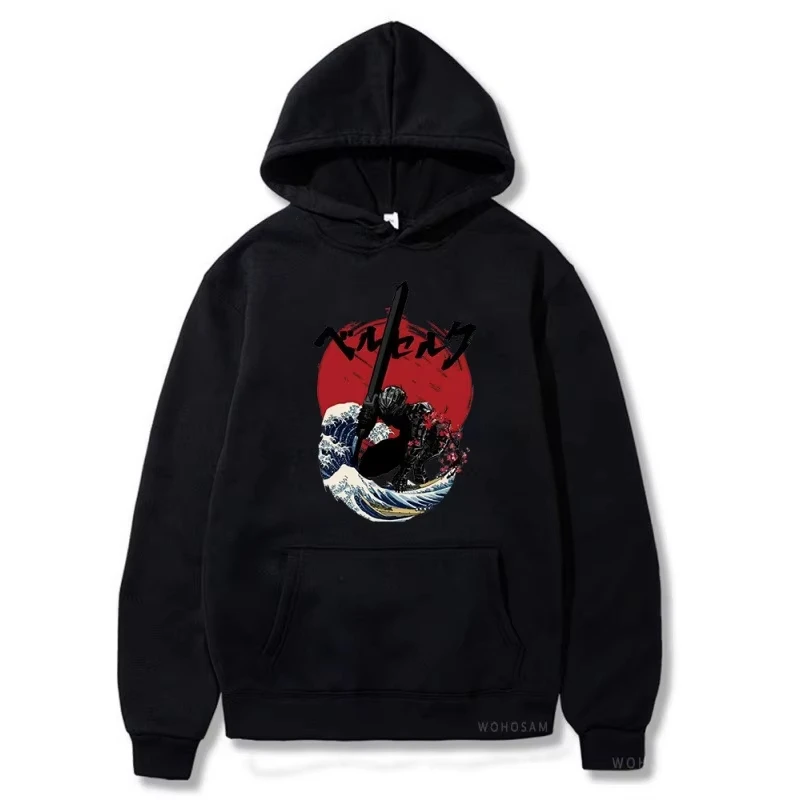 Berserk الرجال الشتاء هوديي Harajuku نمط الهيب هوب بنين بنات عادية فضفاض مريح البلوز البلوز الموسيقى مستوحاة هدية #5