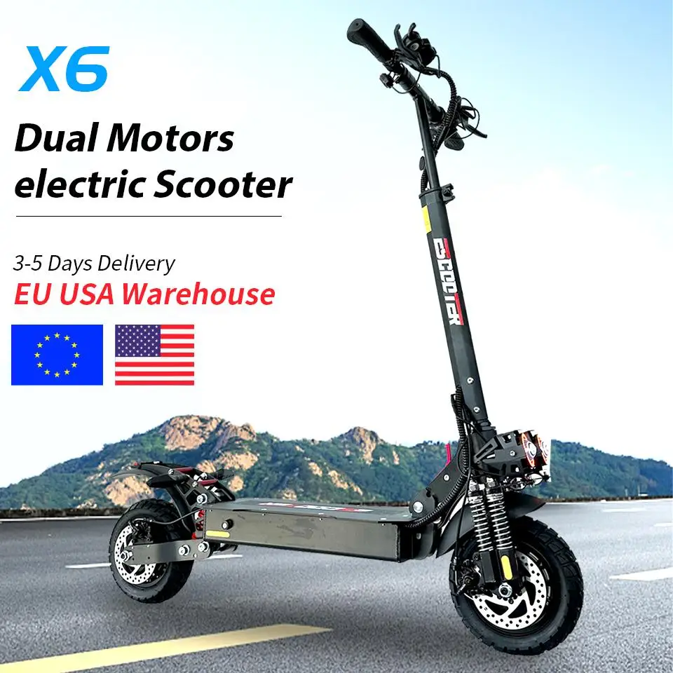 

Lager in Deutschland Lange Reichweite Foldable 48V21Ah 2400W 60KmH 2 Wheel Adult 10 Inch Dual Motor Off Road e scooter zubehör