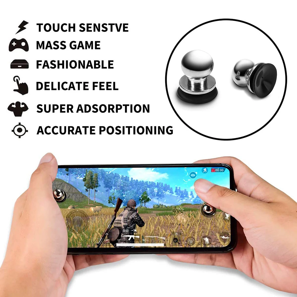 New Metal PUBG Mobile Phone Screen Trigger Button Suction Cup Mobile Game Target Shooting Button Easy Control Win Game