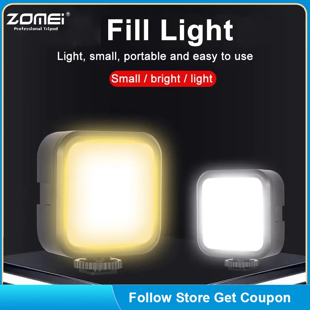 LED Video Light Portable Photography On-Camera 3000K-7000K Mini 3 colors light Rechargeable For DSLR Camera Camcorder Gopro Vlog