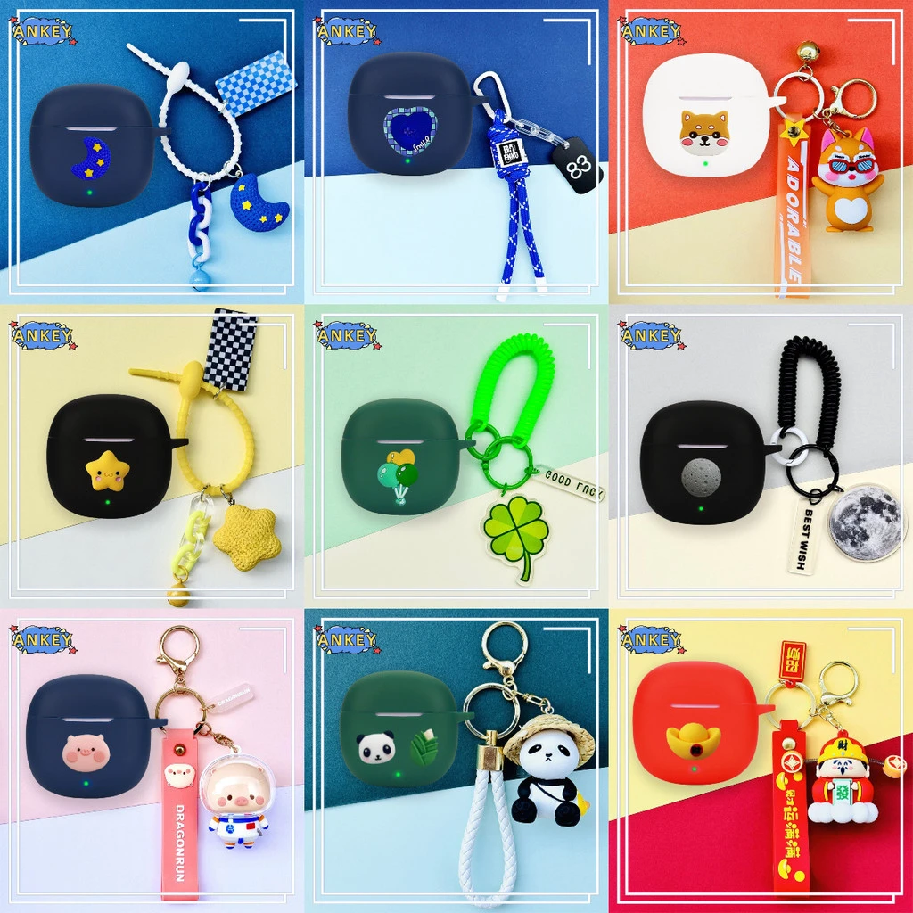 Edifier X5 Pro Silikon Kulaklık Karikatür Köpek Kulakiçi Yumuşak Koruyucu Kulaklık Kapağı Kulaklık Cilt Kolye ile