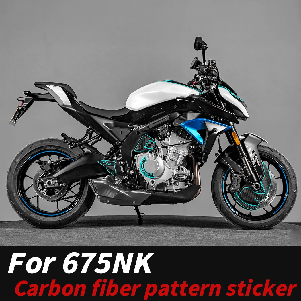 

For CFMOTO 675NK Motorcycle Carbon Fiber Protective Decoration Stickers Kits Durable Waterproof Anti-Scratch