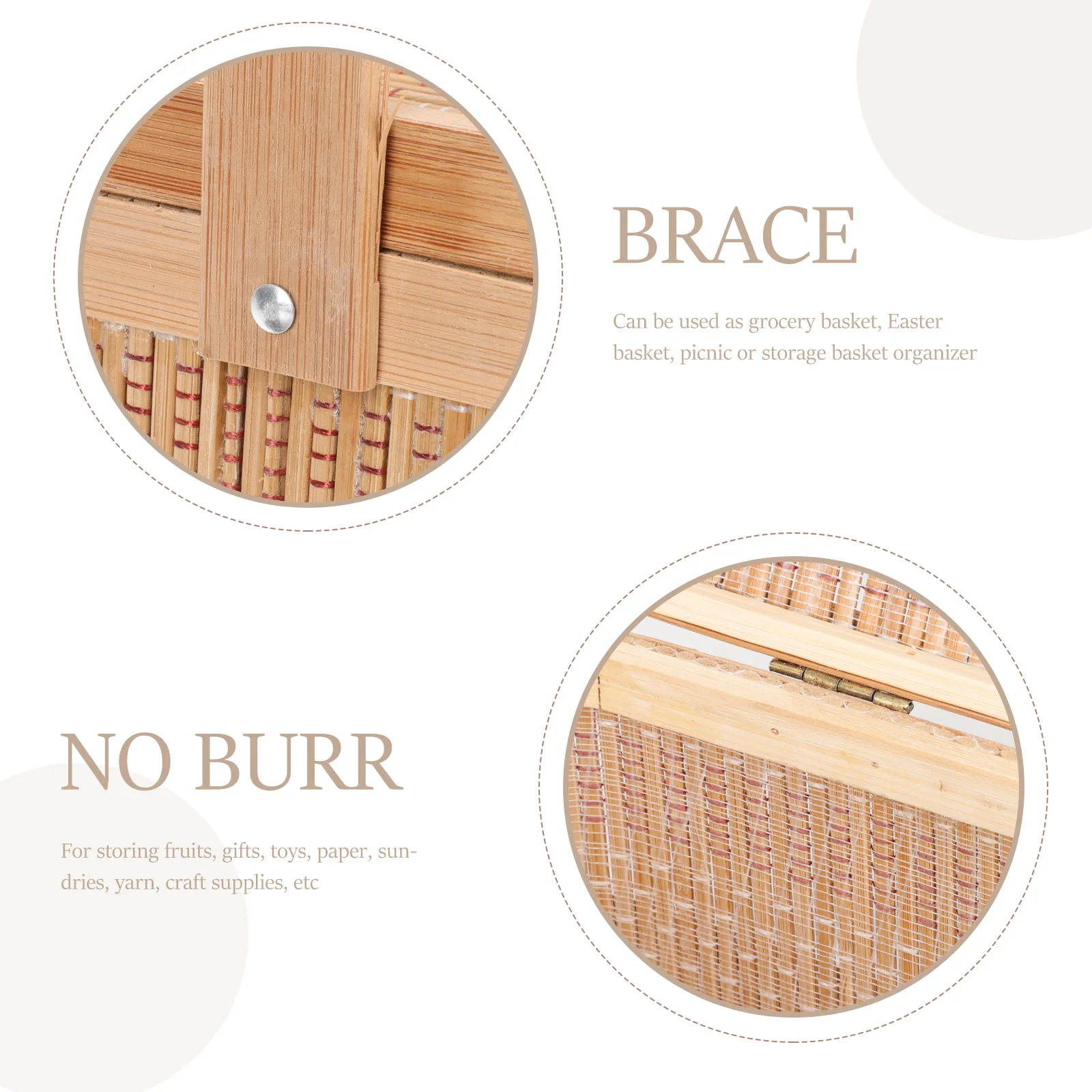 

Bamboo Basket Gift Box Wooden Fruit Hand-woven Baskets for Gifts Moon Cake with Cover