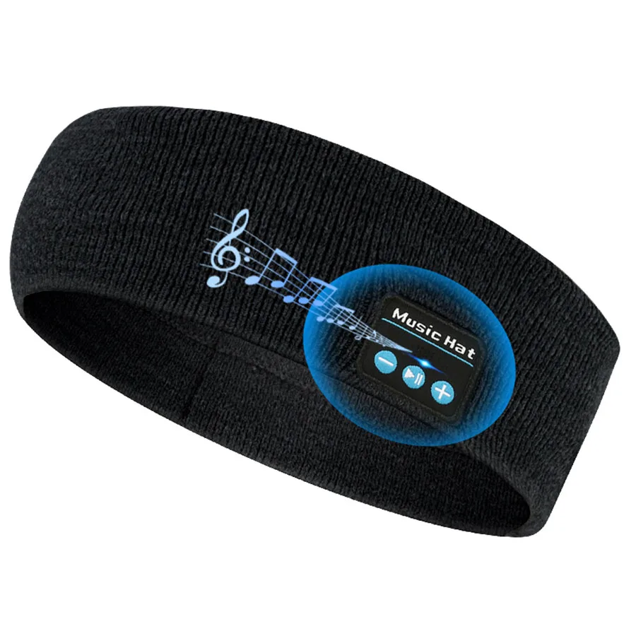 Wireless Bluetooth Music Earphone Hatwear Sleeping Running Headband Stereo Sports Headset Music Hat Sweat-absorbing With Mic