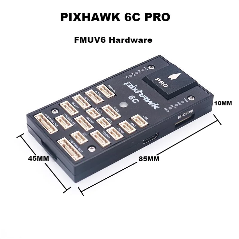 PIXHAWK 6C PRO FMUV6C Ardupilot PX4 32 bitowy Autopilot kontroler lotu z wbudowanym brzęczykiem 4G SD I2C RGB LED M8N GPS