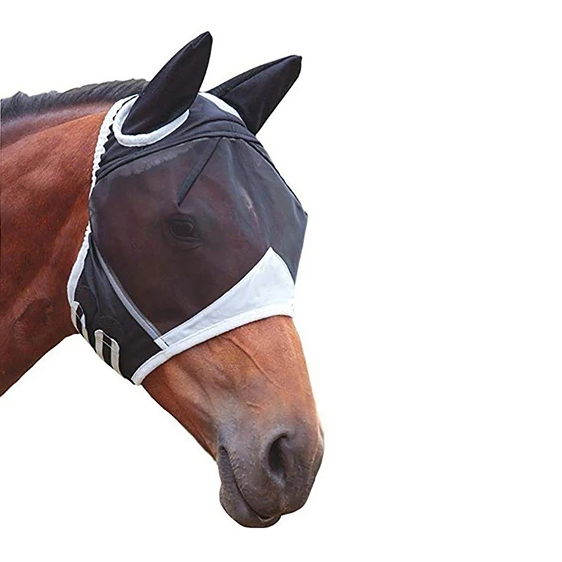 1Pc Verstelbare Ademende En Rekbare Nylon Paardenvliegmasker Effectief Muggen En Intimidatie Voorkomen