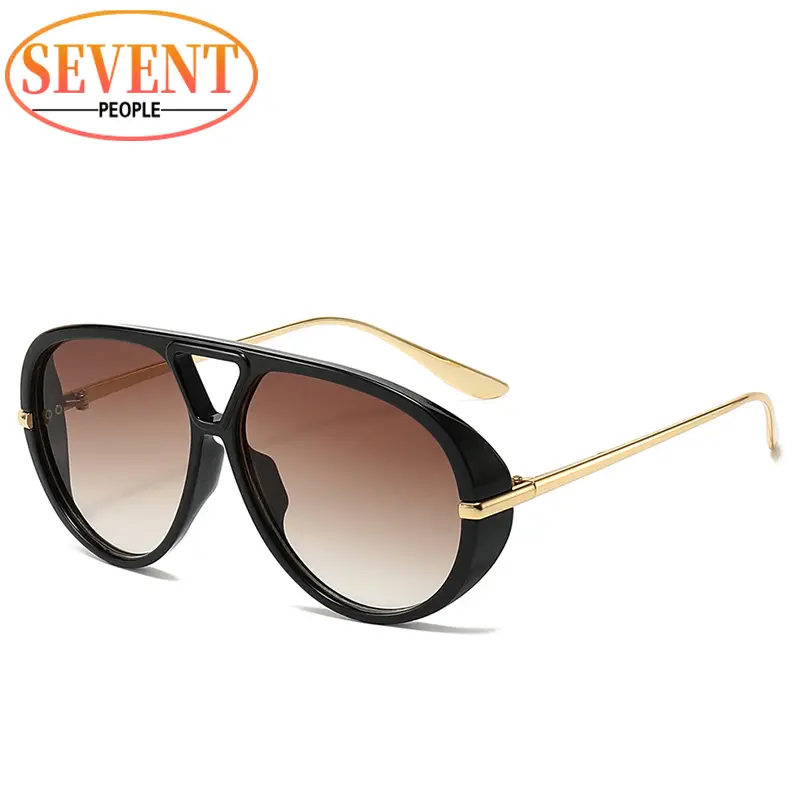 Oversized Oval Punk Pilot Sunglasses Women Big 2026 Luxury Brand Vintage Metal Frame Sun Glasses for Ladies UV400 Shield Eyewear - Image 14