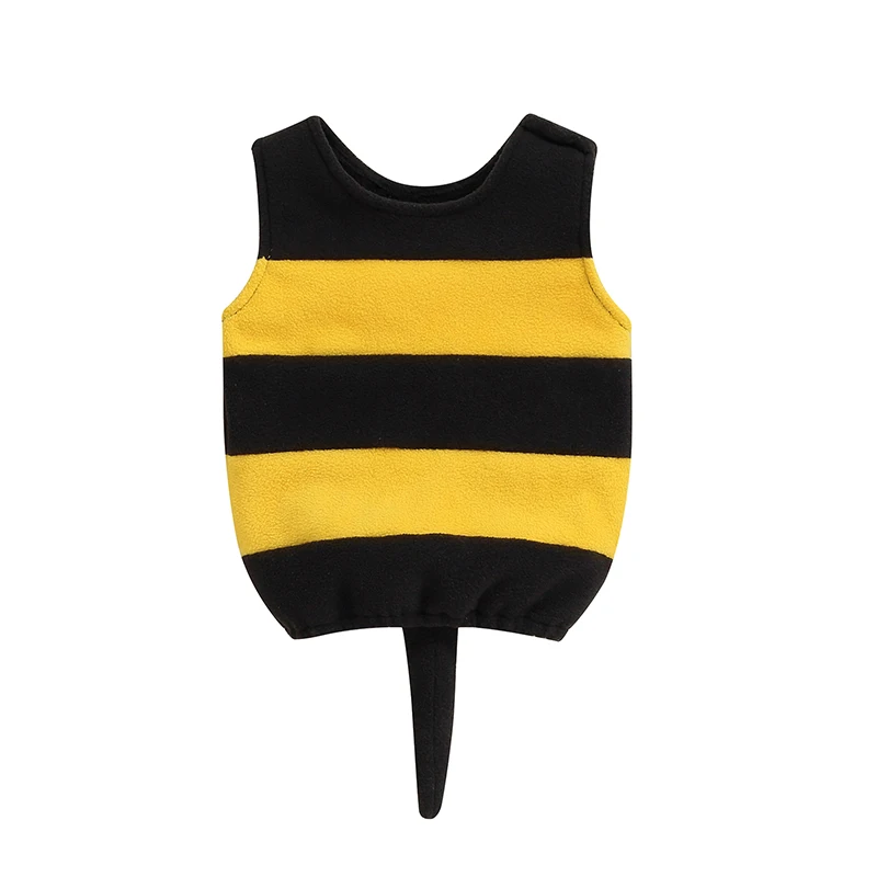 

Kids Baby Halloween Bee Costume Striped Print Tank Tops with Wings and Tail for Toddler Cosplay Party Holiday Outfit