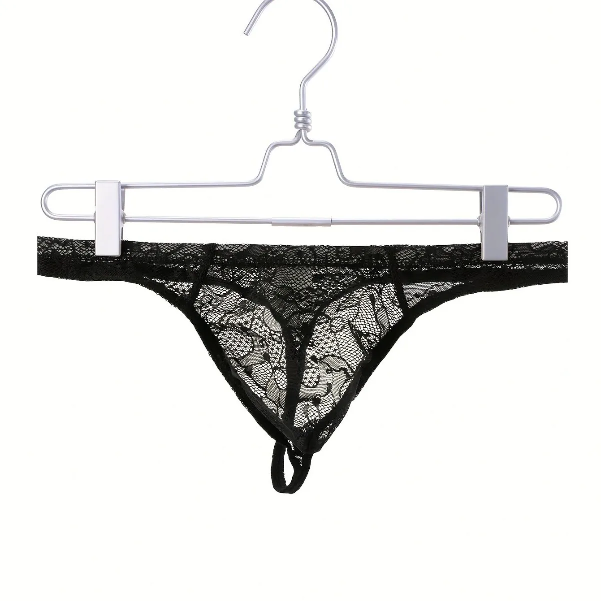 

Men's Sexy T Back Thong Summer Jacquard Lace Ulta-thin Semi-transparent Underwear Gays Erotic Low Waist U Convex Pouch G-string