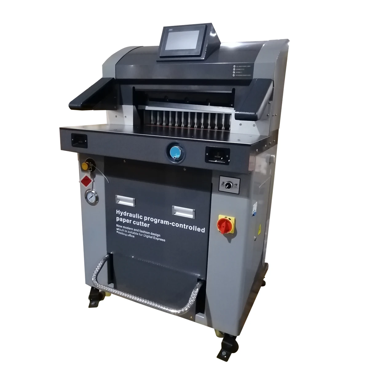 QK-RH520T Hydraulic Microcomputer Program Control Paper Cutter with 8mm Thick Aviation Aluminum Belt Ball Operating Table