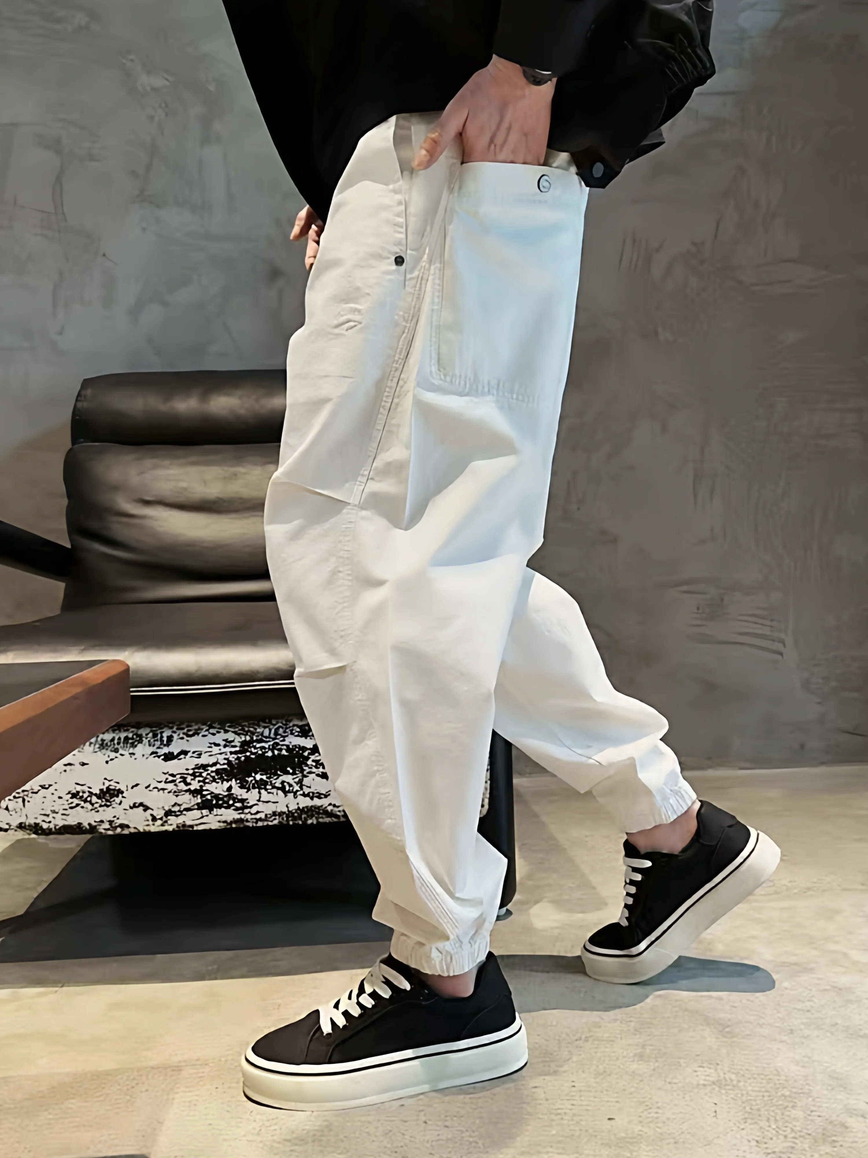 

High Quality Retro American Style Men's Casual Work Pants Spring Summer New Arrival Loose Fit Comfortable Cotton Polyester
