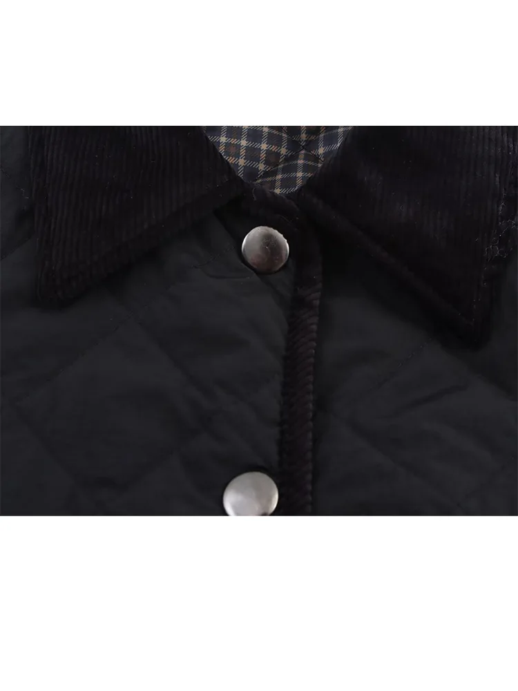 

HH Woman Fashion Lapel Single-breasted Loose Jacket Women Long Sleeve Pocket Decoration Casual Solid Corduroy Winter Coat
