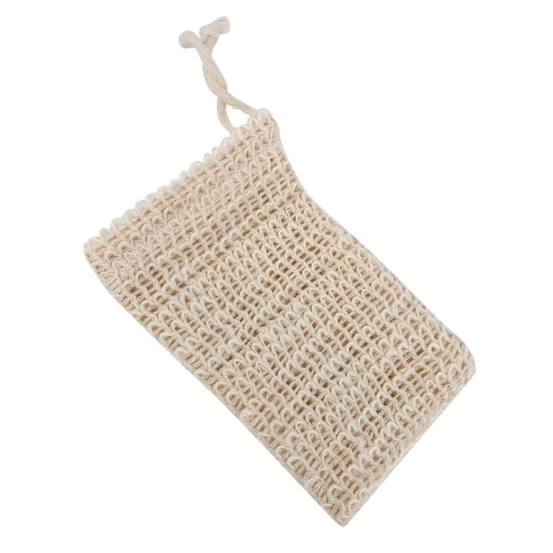 60 Pack Natural Sisal Soap Bag Exfoliating Soap Saver Pouch Holder