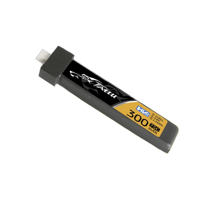 TATTU-Batterie pour hélicoptère RC, 1S, 3.8V, 300mAh, 75C, batterie veFuchsia, quadrirotor FPV, importateur de course, pièces avec prise BT2.0, batterie 3.8V, 6 pièces