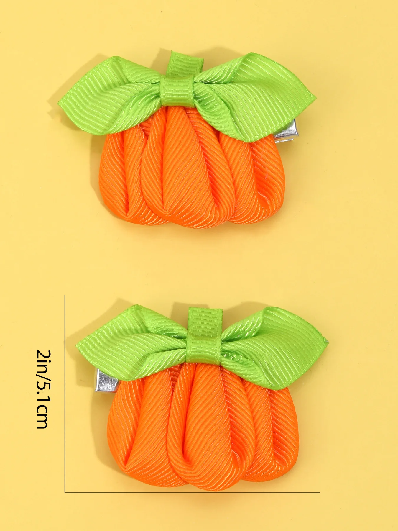 60pc Pumpkin Hairpins Set Handmade Ribbon Bows Hair Clips Barrettes for Girls Kids Easter Day Hair Accessories Headwear Bulk
