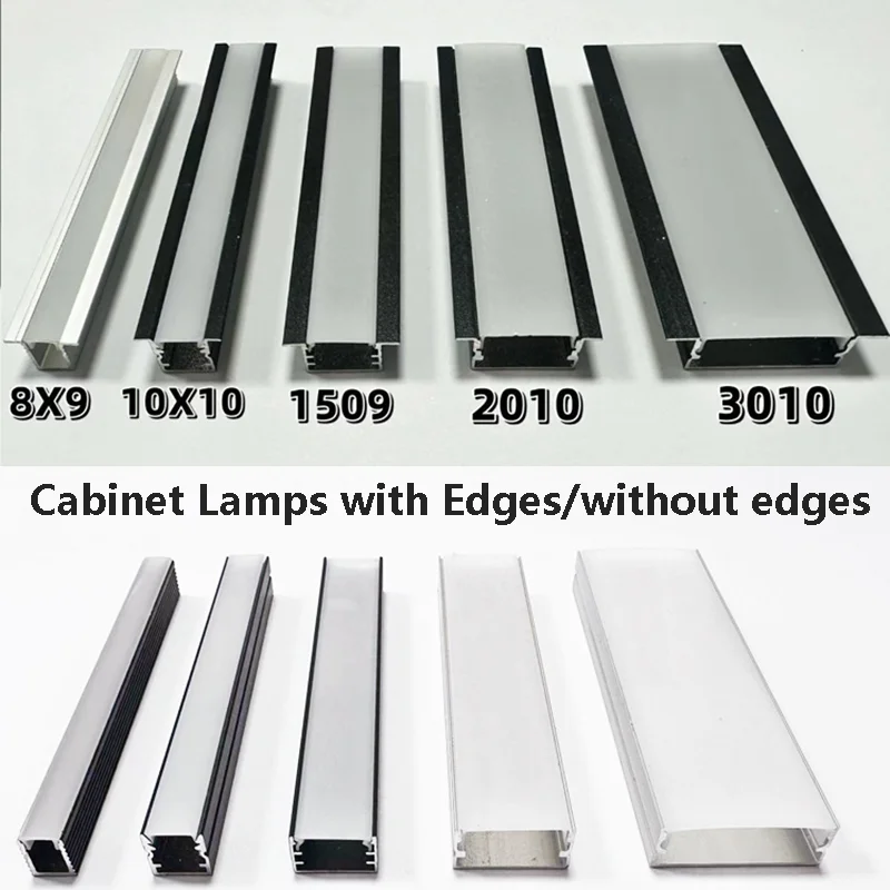 

Black/Sliver Cabinet Light Aluminum Profile PC Diffuse Channel U/W Style Kitchen Bookcase Wardrobe Wall Corner Bar Strip Light