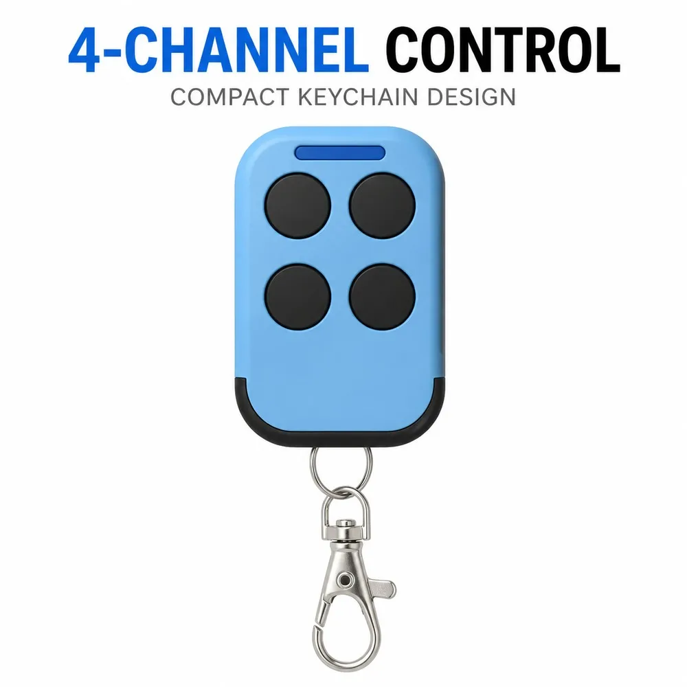 Universal Style 4 Channel Garage Gate Remote 280-868MHz Learning Key Fob for Rolling Shutter Access Door Controller