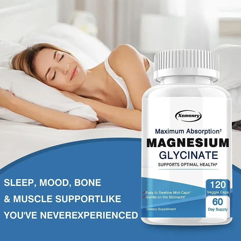 

Magnesium Glycinate - Improve Sleep Quality, Support Heart Health, Promote Muscle Growth,Soothe Nerves, Reduce Mood and Anxiety