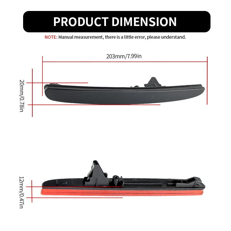 2pcs For 2017-up Honda Civic Hatchback, Type-R, or SI 4-Door Sedan  LED Bumper Reflector Light Red/Black Shells Accessories