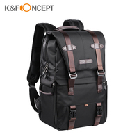 K&F CONCEPT Camera Backpack Photography Storager Bag Side Open Available for 15.6in Laptop with Rainproof Cover Tripod Catch