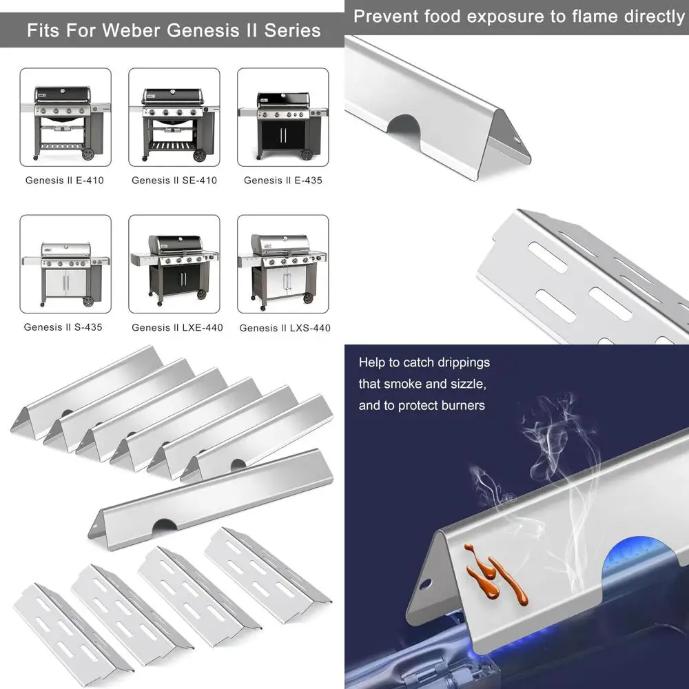 

Stainless Steel Flavorizer Bars and Heat Deflector for Genesis II E-410, LXE-440 Grills