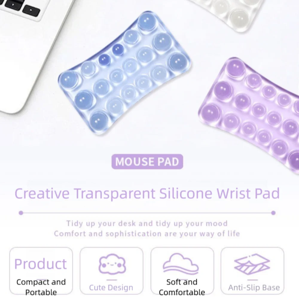 

Creative Transparent Mouse Wrist Pad Crystal Wrist Pad Anti-slip Mouse Pad Pure Color Waterproof Office Hand Pillow Gifts