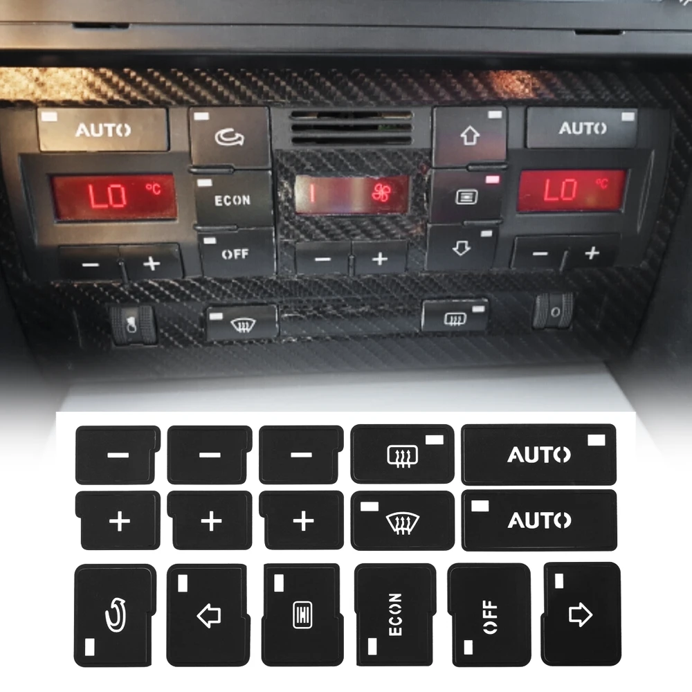 

1x Car Air Condition AC Climate Control Button Repair Stickers Decals Styling Decors For Audi A4 B6 B7 2000 2001 2002 2003 2004