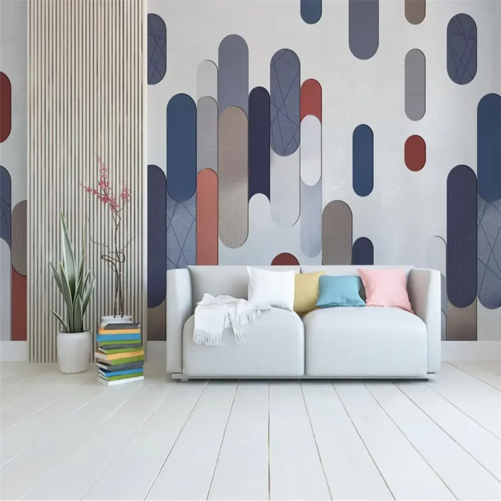 Custom geometry Photo Mural Wallpaper 3D Wall Painting Study wallpapers for Living Room Background Home Decor Papel De Parede 3D