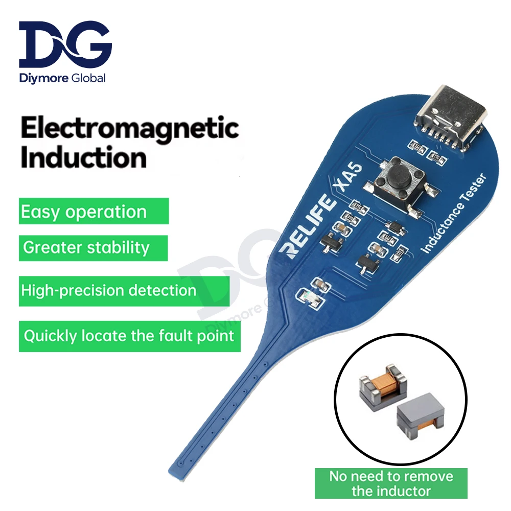 XA5 Inductance Tester Inductor Detector Tool for Repair Electromagnetic Induction Quick Fault Check Type-C Interface