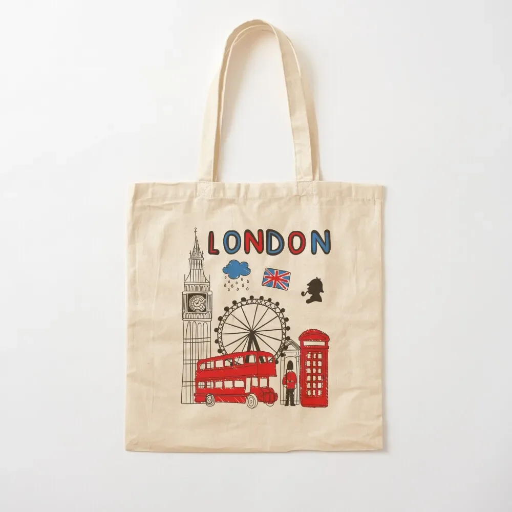 

London Bridge United Kingdom Pride British Souvenir UK Bus Big Ben Gift Tote Bag Eco bag shopping bags foldable women bag