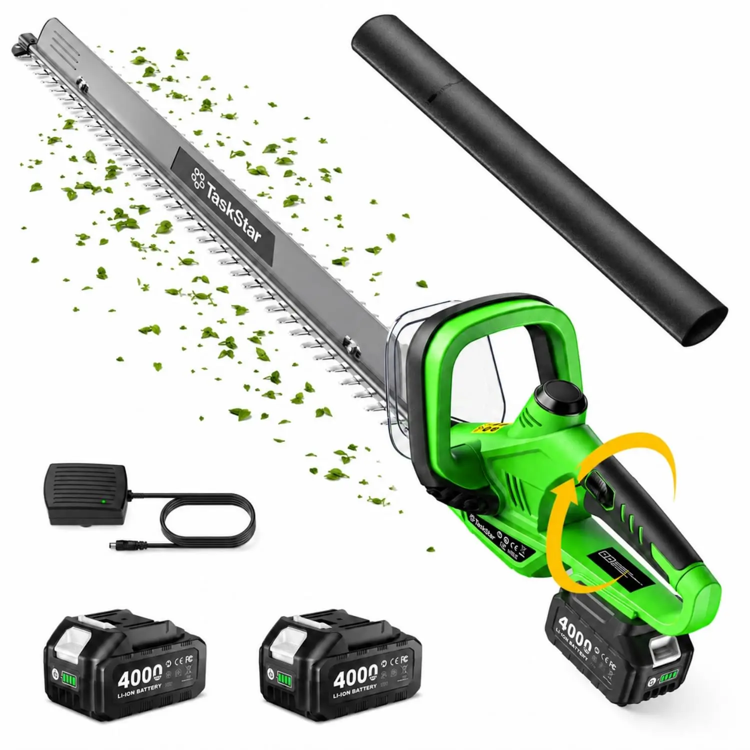 Electric Hedge Trimmer with Debris Remover – 180° Rotatable Handle & 22-Inch Blade Garden Shrub Trimmer 1