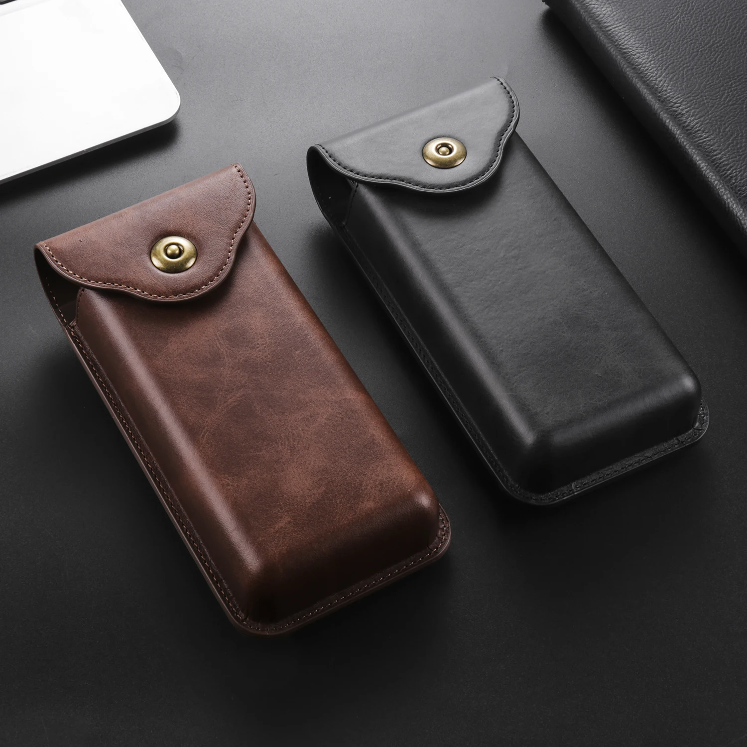 Luxury Leather Belt Clip Case Men Waist Bag For Samsung Galaxy Z Fold 6 5 4 3 2 5G Fold6 Fold5 Fold4 Fold3 Holster Pouch Cover