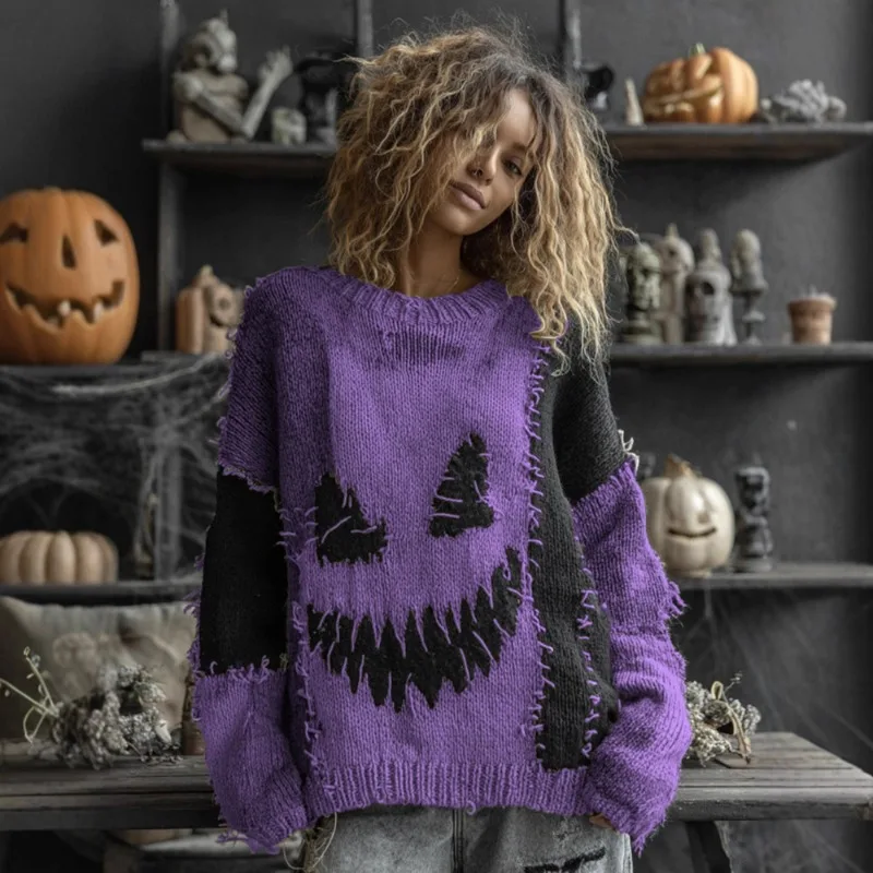 

Fashion High Street Autumn and Winter Coat New V-neck Top Casual Simple Shoulder Women's Sweater Imitation Sweater Pullover