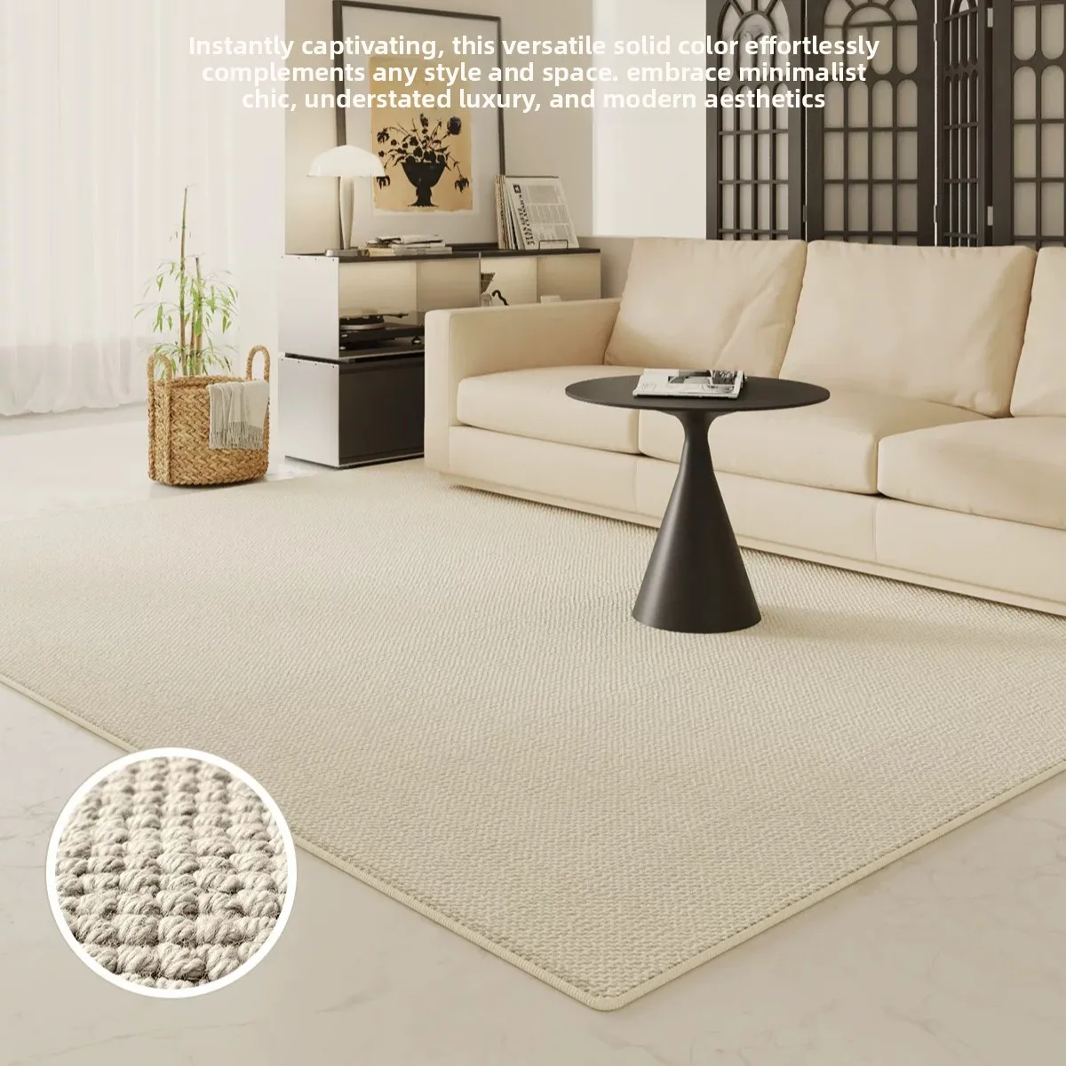 Simple solid color carpet living room free care floor mat dirt-resistant household bedside blanket coffee table blanket can be