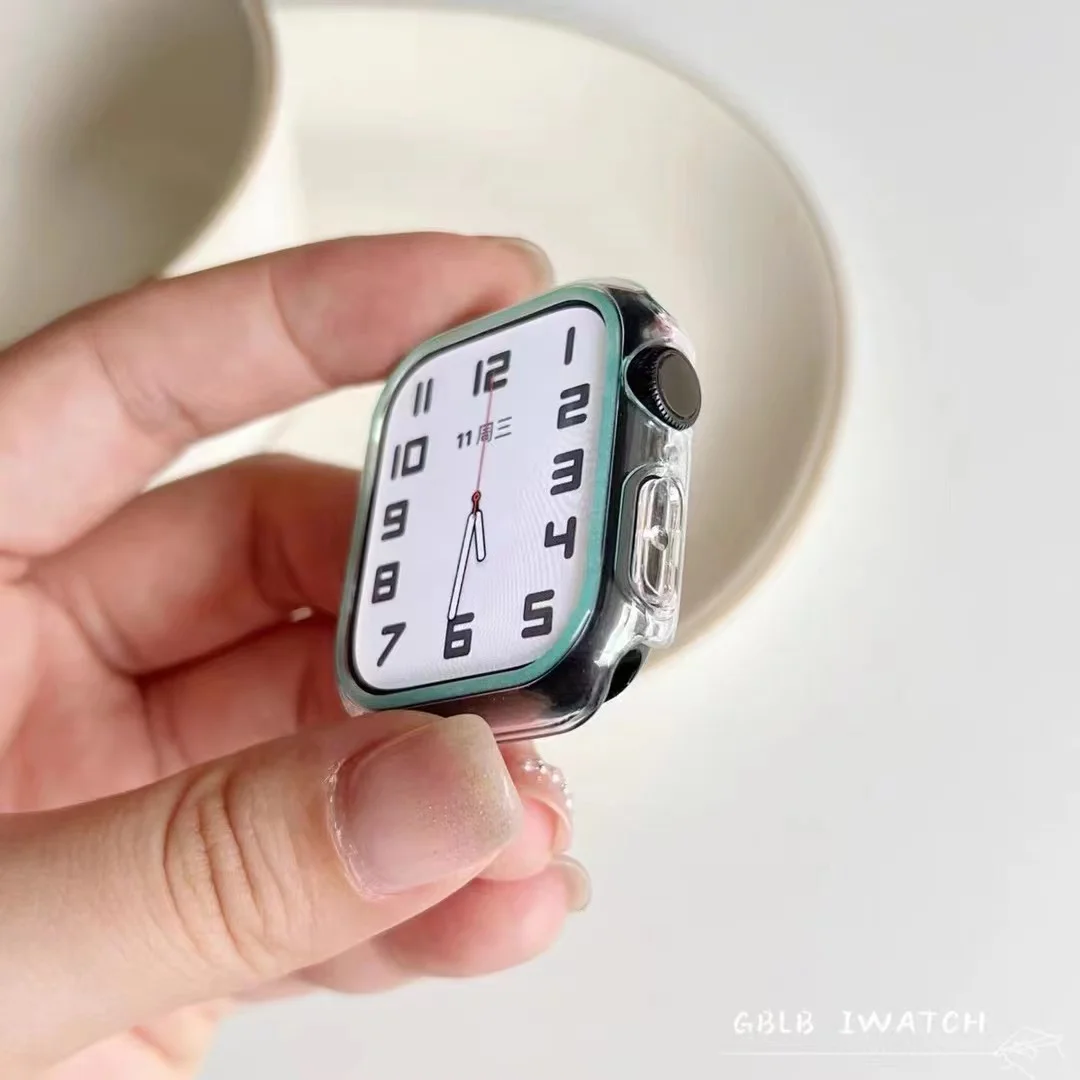 Флуоресцентный чехол для Apple Watch Case 45 мм 41 мм 44 мм 40 мм 38 мм 42 мм IWatch Жесткая защитная рамка для ПК Apple Watch 8 7 6 5 4 3 SE