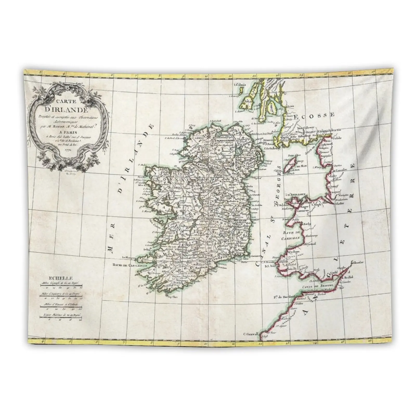 

Map of Ireland - Bonne - 1771 Tapestry Bed Room Decoration Room Ornaments Decoration Pictures Room Wall Home Decorators Tapestry