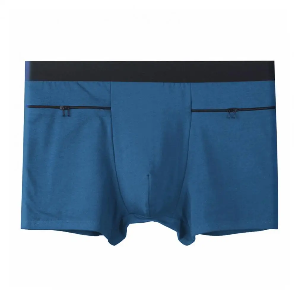 ReLabels-Boxer taille haute pour homme avec double poches et fermeture éclair, sous-vêtement confortable, design U-convexe