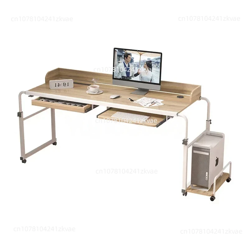 Overbed Laptop Desk with Wheels, Over Bed Desk, Adjustable Table for King and Queen Bed, Laptop Table on Wheels