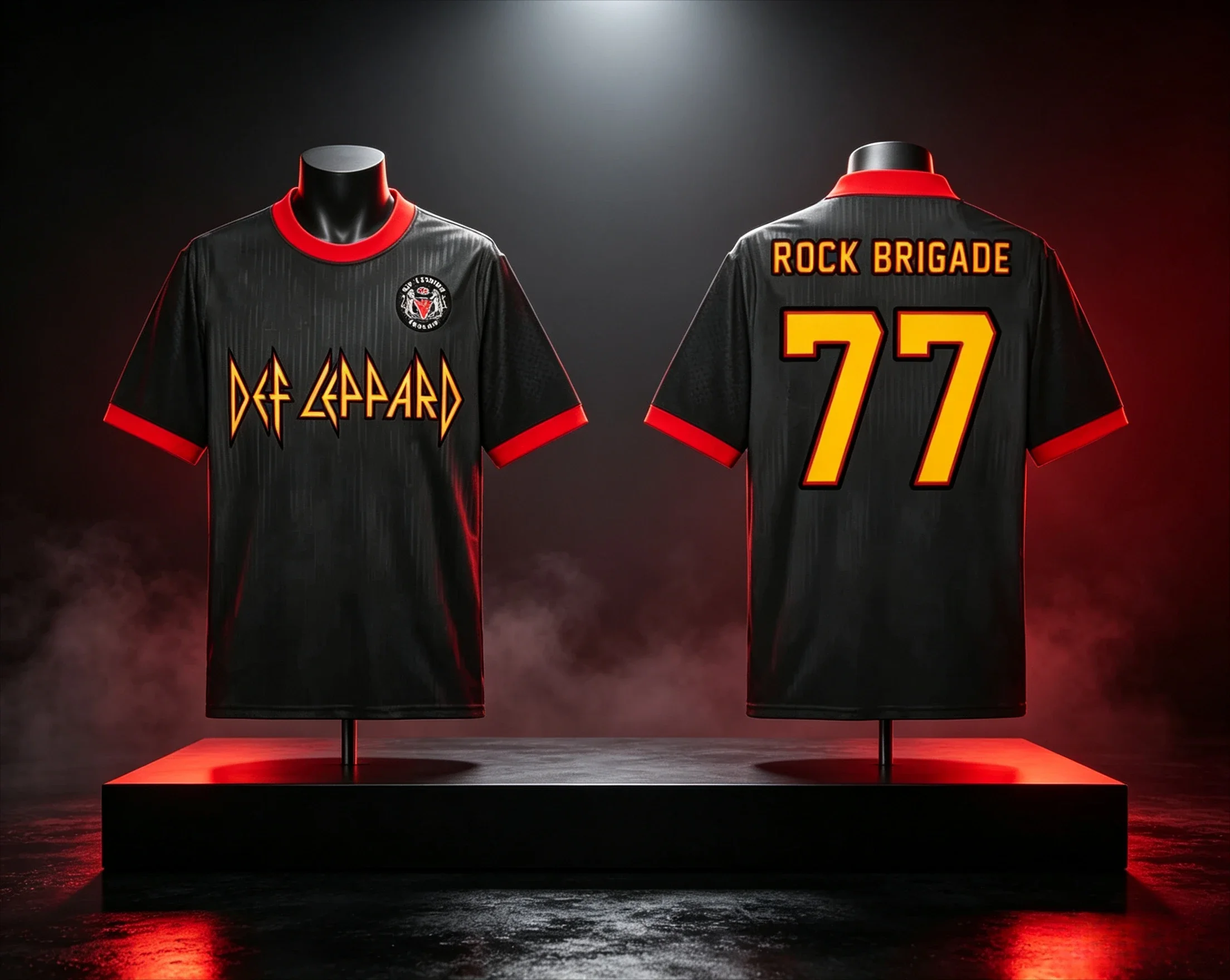 Camiseta de fútbol de Def Leppard, diseño Rock Brigade, unisex, de manga corta, transpirable, de secado rápido, para hombres, mujeres, familia y niños.