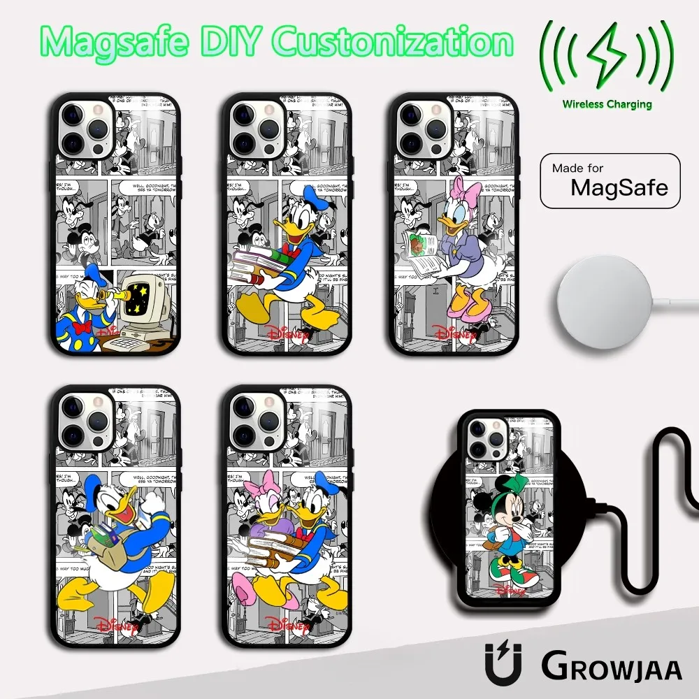 

Donald Duck Back to School Phone Case For iPhone 16 15 14 13 12 11 Pro Max Plus Mini Magsafe Mirror Wireless Magnetic Cover