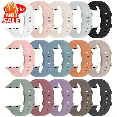 Correa de silicona para Apple Watch, 44mm, 45mm, 40mm, 41-42-46mm, 45mm, pulsera deportiva, serie iwatch 10, 8, 7, 6, 5, 4 SE 9, Ultra 2, 49mm