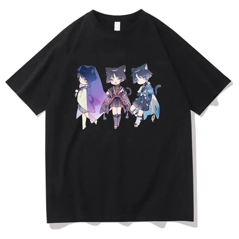 

Genshin Impact Women T-shirt Harajuku Cartoon Graphic Wanderer Clothing Unisex Anime Scaramouche Clothes Kawaii Tee Shirt Tops