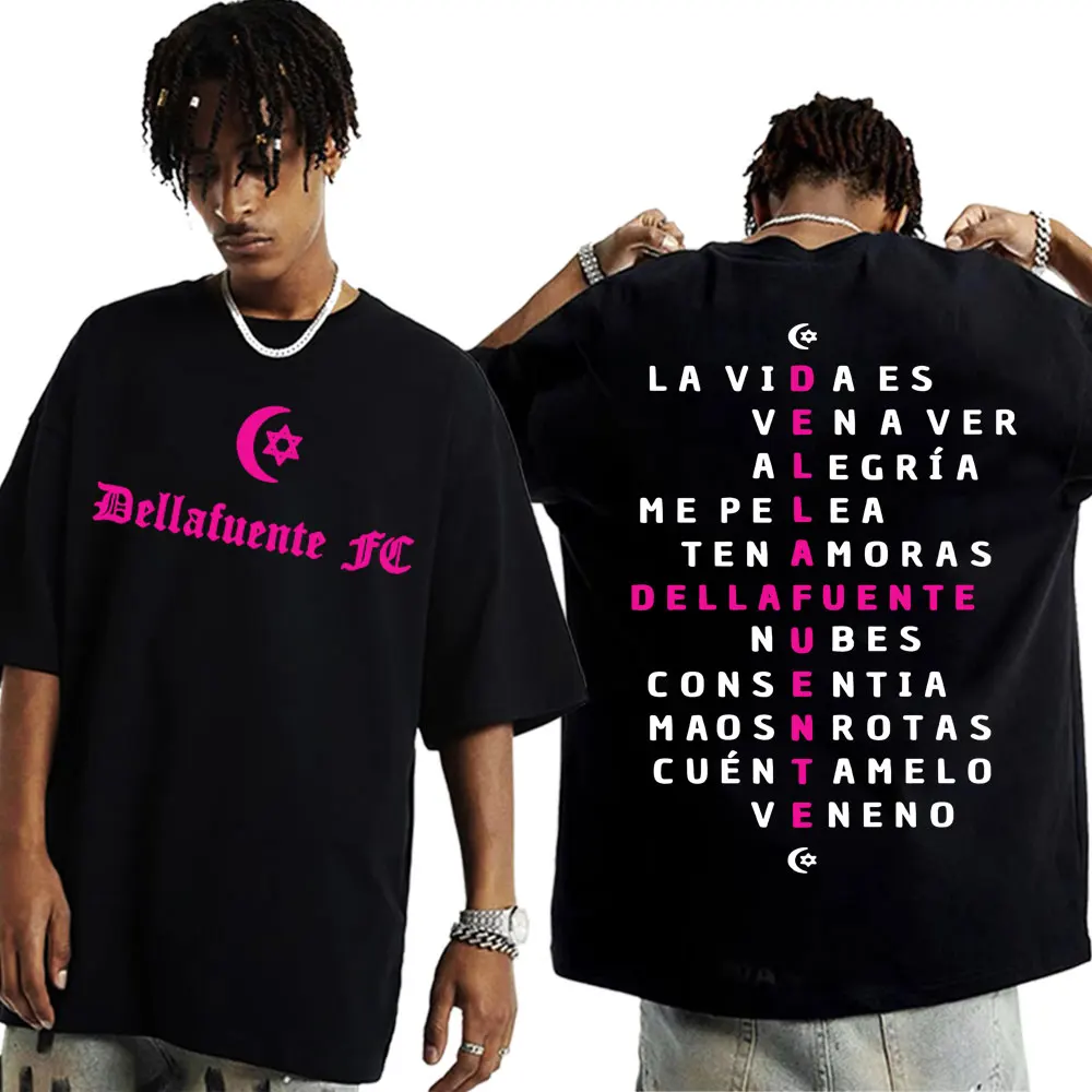 Rapper Dellafuente Tour Cover Graphic T Shirts Men's Clothing Harajuku Hip Hop Punk Oversized T Shirt Casual 100% Cotton T-shirt image 6