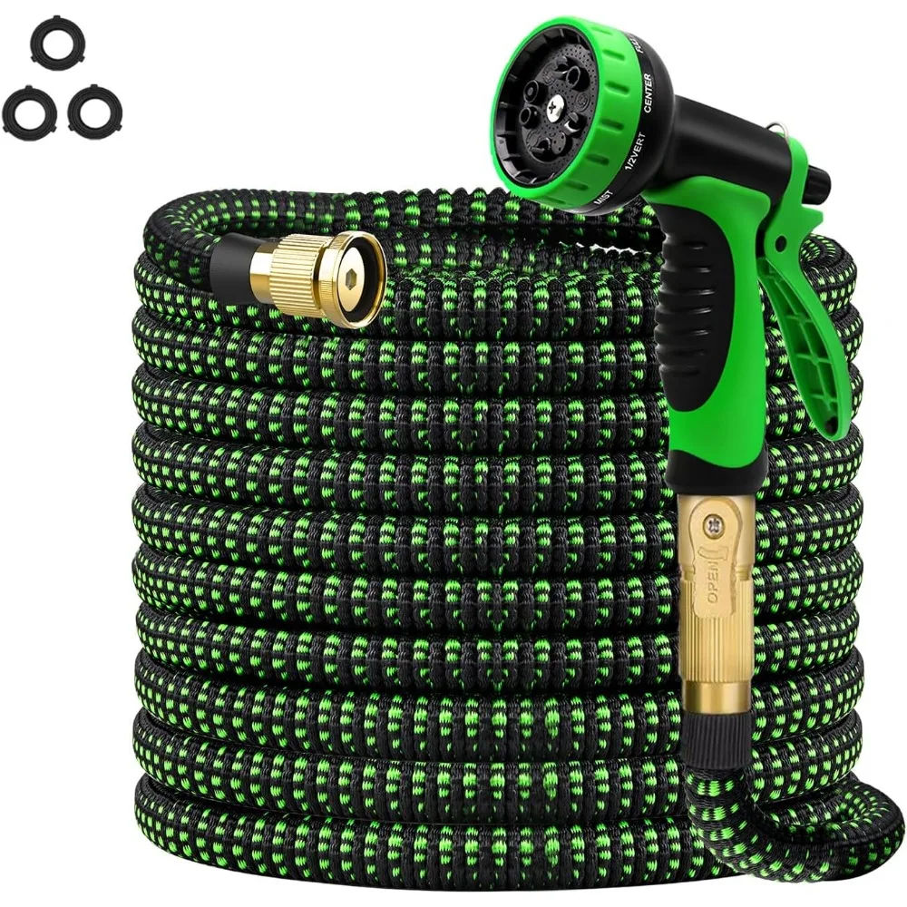 

2024 Upgrade 50 FT Expandable Garden Hose Water Hose with 10-Function High-Pressure Spray Nozzle, Heavy Duty Flexible Hose