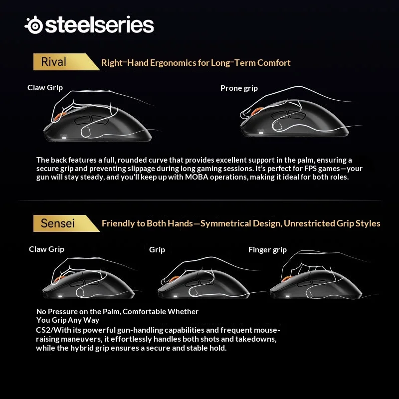 SteelSeries Sensei Pro/Rival Pro/Sensei Pro Mini/Rival Pro Mini Wireless Gaming Mouse UWB 8K Polling Rate Optical Sensor Mouse