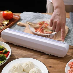 Food Wrap Cutter Punch-free Fixing Plastic Wrap Sharp Cutter Gadgets Kitchen Tool Foil Cling Film Wrap Dispenser