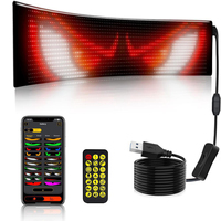USB 5V RGB LED Matrix Pixel Panel Flexible Car Sign with Bluetooth App Control for Addressable Pattern Graffiti Scrolling Text