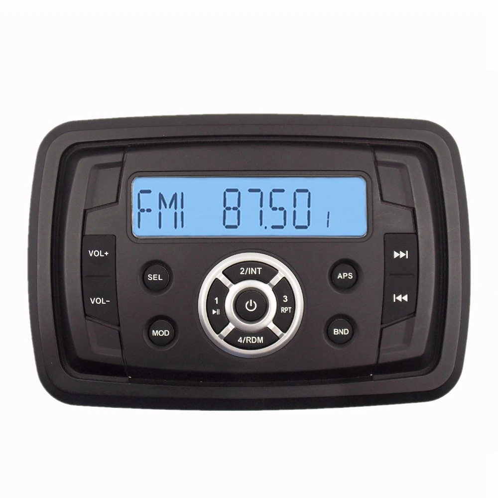 12V Waterproof Marine Stereo Receiver Bluetooth Audio MP3 Player Sound System AM/FM Use for ATV,UTV,Motorcycle,Yacht