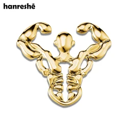 Hanreshe Bodybuilding Fitness Muscle Brooch Pin Creative Lapel Badge Backpack Hat Corsage Jewelry for Athletes Gifts